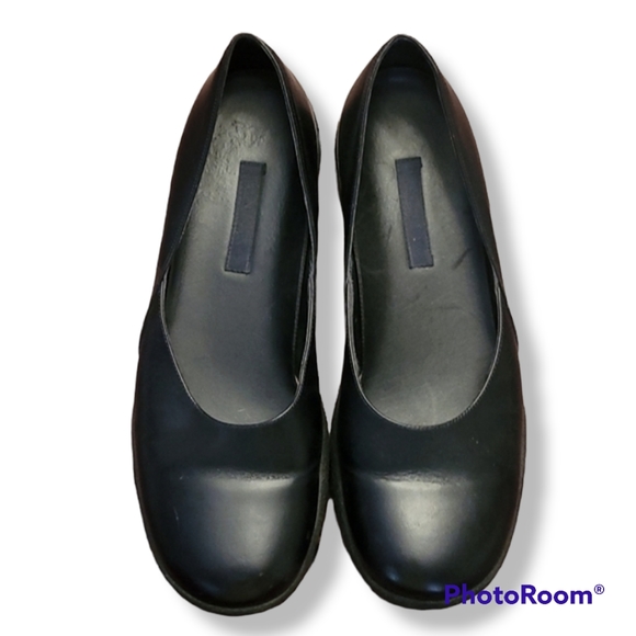 Emporio Armani Shoes - Emporio Armani Dark Academia Black Leather Flats